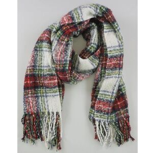 NWOT Aerie Colorful Plaid red green Christmas blanket Scarf